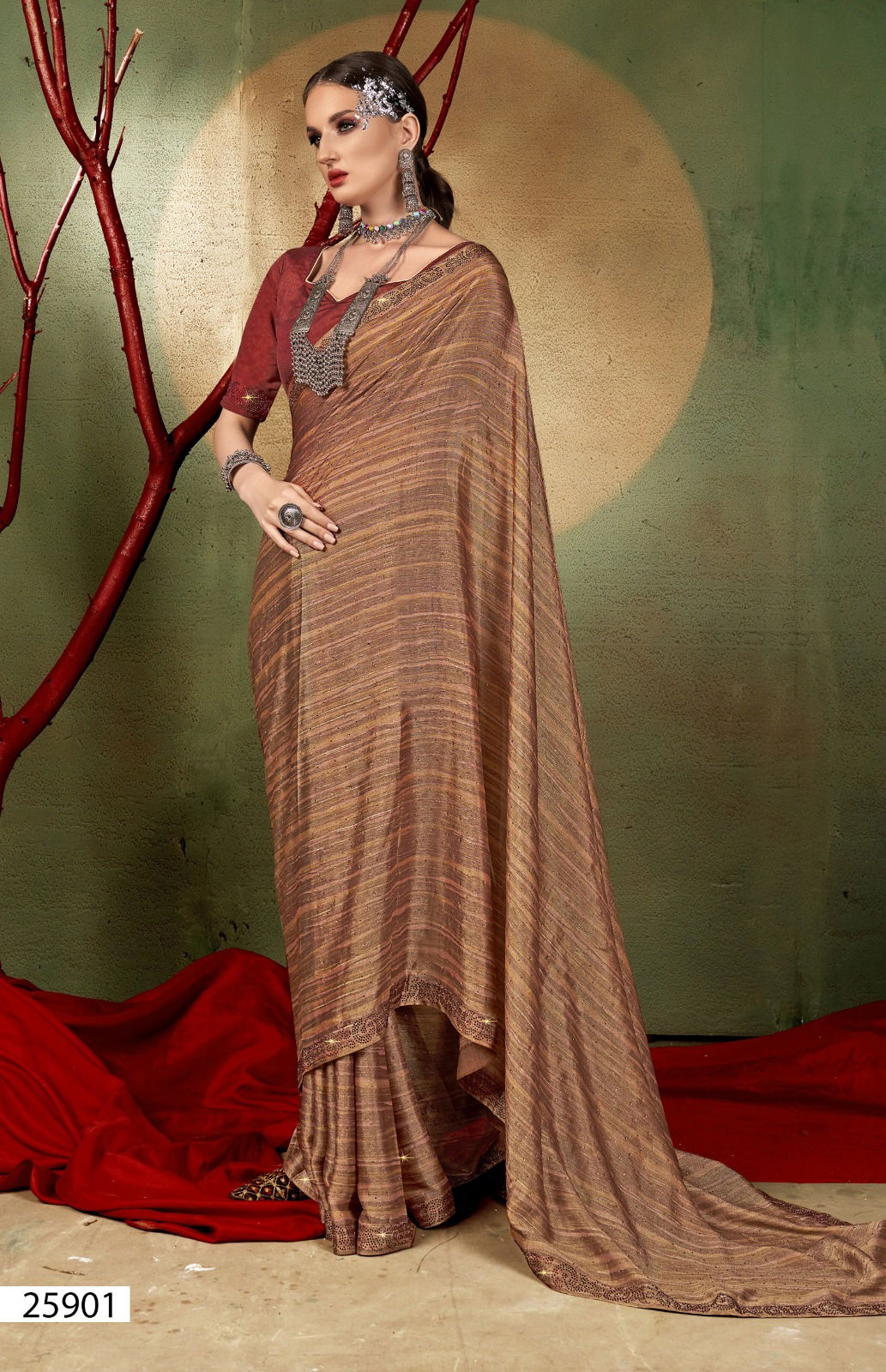 Daisy Vol 8 By Vallabhi Swarovski Brasso Saree Wholesale Shop In SUrat 